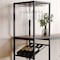 Flash Furniture Jura Metal Bar and Wine Table w/2 Slanted Shelves for Bottle Storage and Hanging Glass, Black Frame NAN-F-HY-B23102-BLKWLN-GG - alternate 3